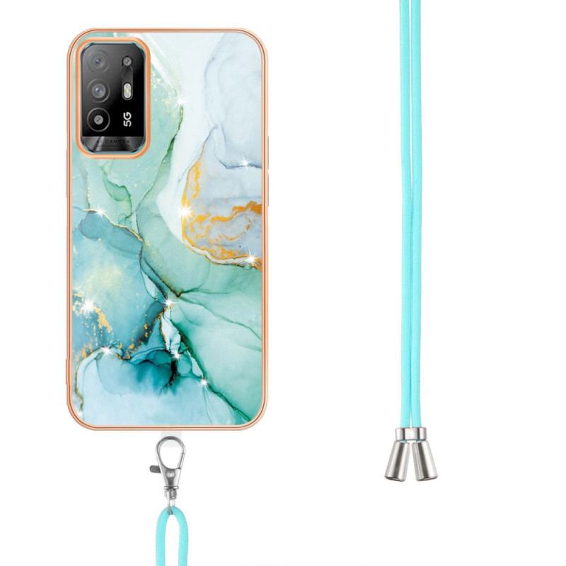 Capa Para Oppo A94 5G Mármore Com Cordão