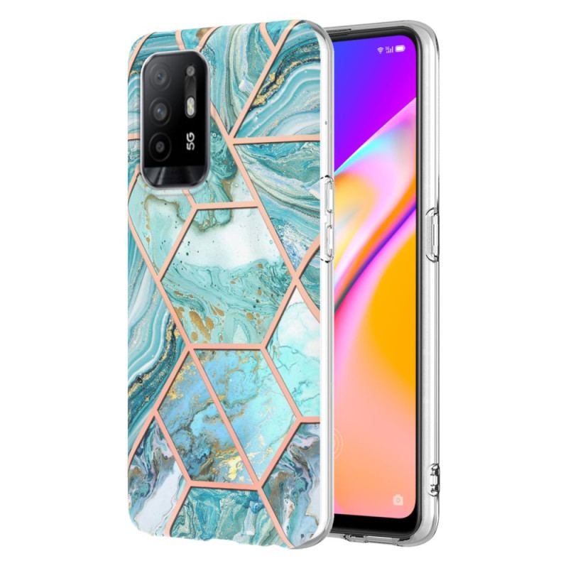 Capa Para Oppo A94 5G Mármore Geométrico Chamativo