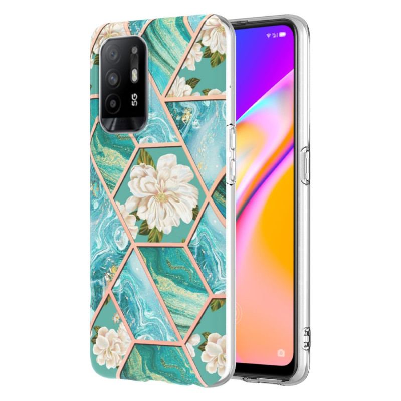 Capa Para Oppo A94 5G Mármore Geométrico Colorido