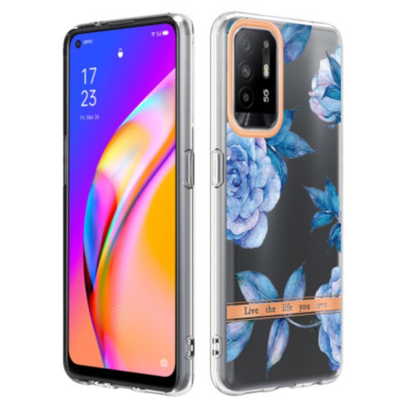 Capa Para Oppo A94 5G Peônias Flores Sem Costura