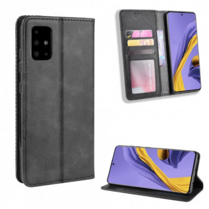 Capa De Celular Para Samsung Galaxy A71 5G Flip Efeito Couro Vintage Estilizado