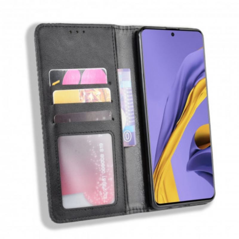 Capa De Celular Para Samsung Galaxy A71 5G Flip Efeito Couro Vintage Estilizado