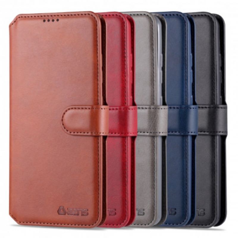 Capa De Couro Para Samsung Galaxy A71 5G Azns Retrô