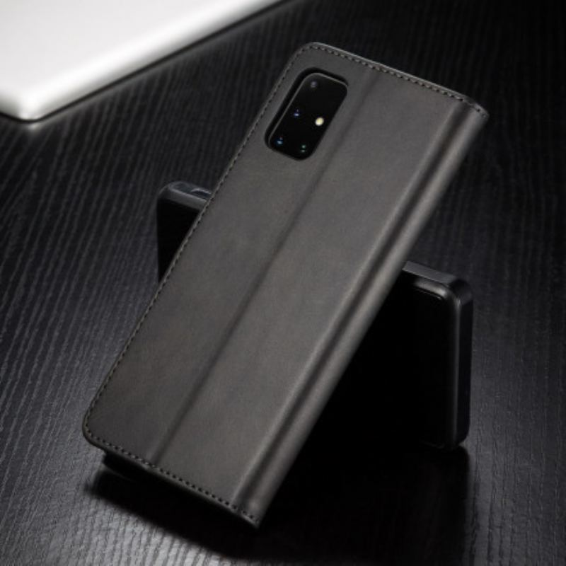 Capa De Couro Para Samsung Galaxy A71 5G Lc.imeeke Efeito Couro