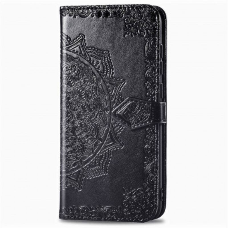 Capa De Couro Para Samsung Galaxy A71 5G Mandala Idade Média