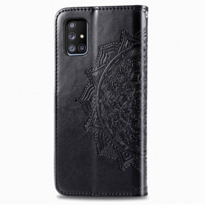 Capa De Couro Para Samsung Galaxy A71 5G Mandala Idade Média