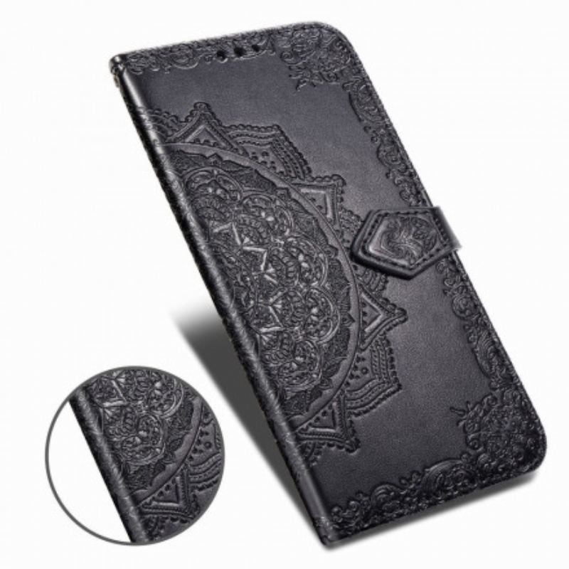 Capa De Couro Para Samsung Galaxy A71 5G Mandala Idade Média