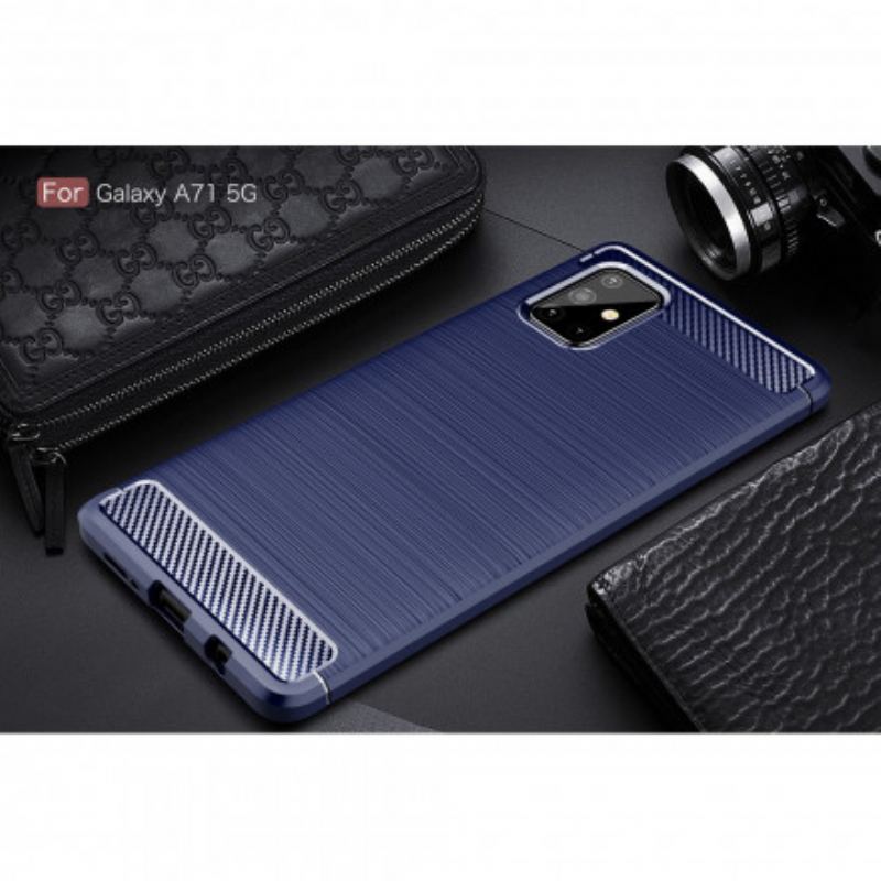 Capa Para Samsung Galaxy A71 5G Fibra De Carbono Escovada