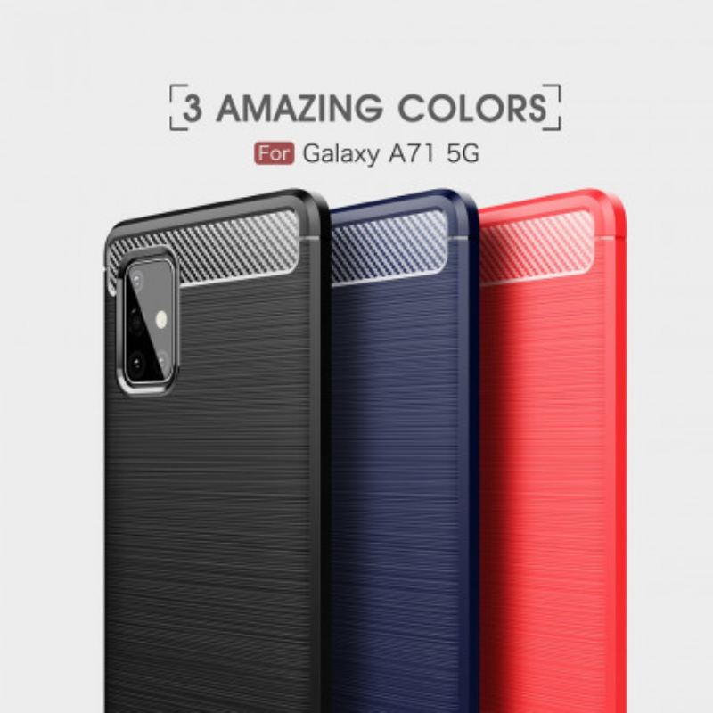 Capa Para Samsung Galaxy A71 5G Fibra De Carbono Escovada