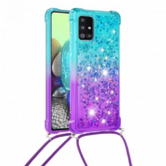 Capa Para Samsung Galaxy A71 5G Lantejoulas E Cordão De Silicone