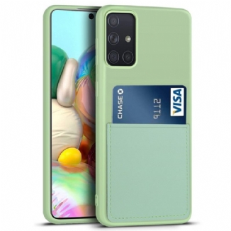 Capa Para Samsung Galaxy A71 5G Titular De Cartão De Silicone Líquido