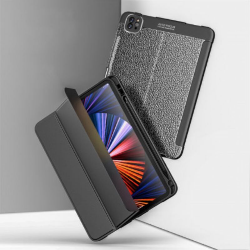 Capa De Celular Para iPad Pro 12.9" (2022) Couro Sintético De Lichia