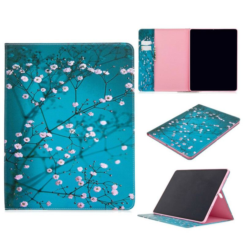 Capa Flip Para iPad Pro 12.9" (2022) Padrão De Impressão De Árvore De Sakura