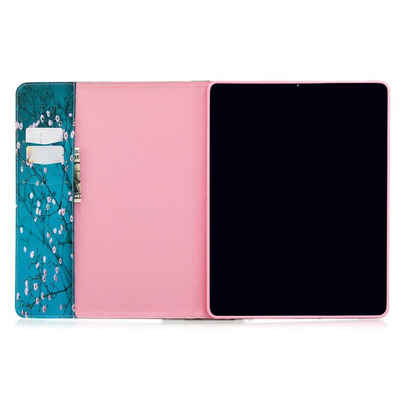 Capa Flip Para iPad Pro 12.9" (2022) Padrão De Impressão De Árvore De Sakura