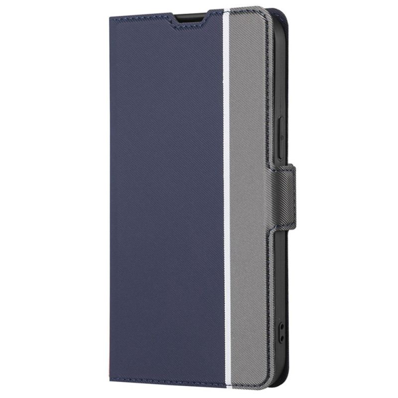 Capa De Couro Para Vivo X90 Pro Dois Tons