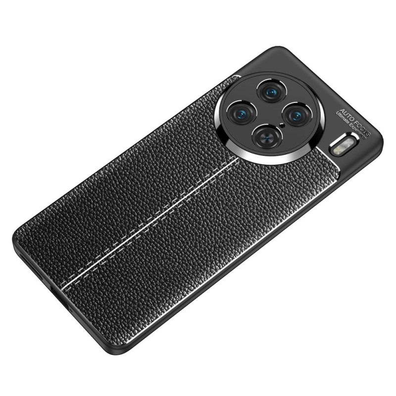 Capa Para Vivo X90 Pro Linha Dupla Efeito Couro Litchi