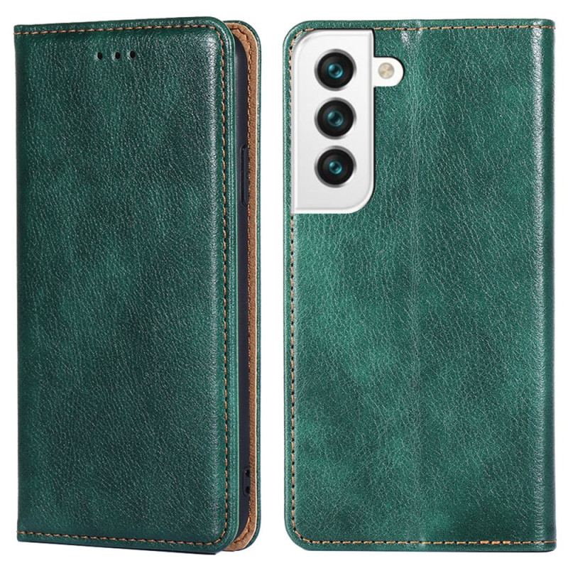 Capa De Celular Para Samsung Galaxy S23 Plus 5G Flip Costura De Couro Falso