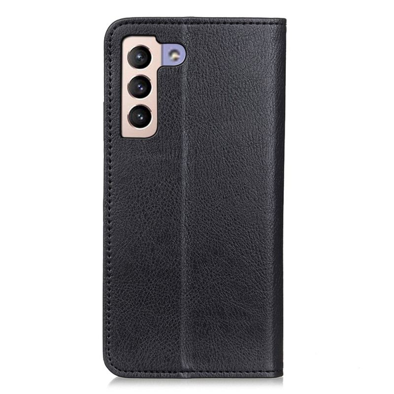 Capa De Celular Para Samsung Galaxy S23 Plus 5G Flip Couro Rachado De Lichia