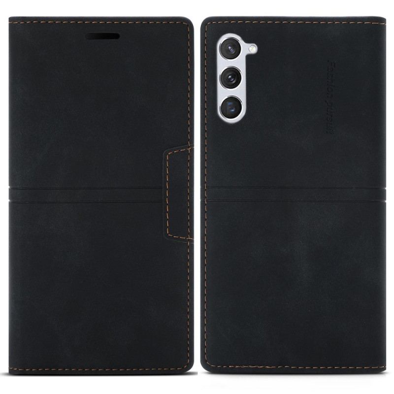 Capa De Celular Para Samsung Galaxy S23 Plus 5G Flip Fecho Magnético Com Costura Estilo Couro