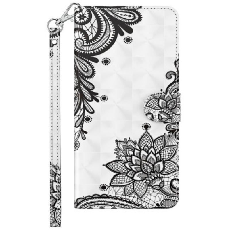 Capa De Couro Para Samsung Galaxy S23 Plus 5G De Cordão Renda Strappy