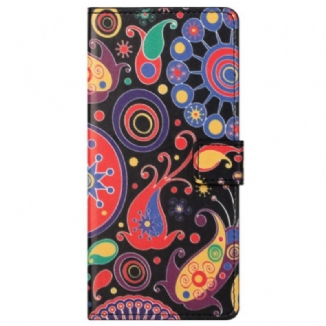 Capa De Couro Para Samsung Galaxy S23 Plus 5G Paisley