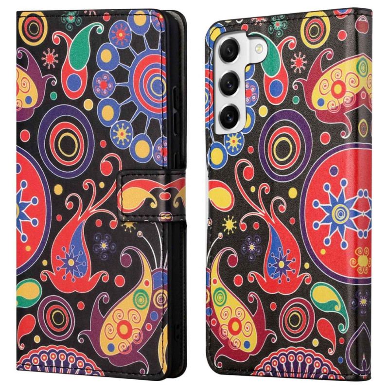 Capa De Couro Para Samsung Galaxy S23 Plus 5G Paisley