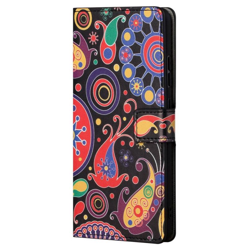 Capa De Couro Para Samsung Galaxy S23 Plus 5G Paisley