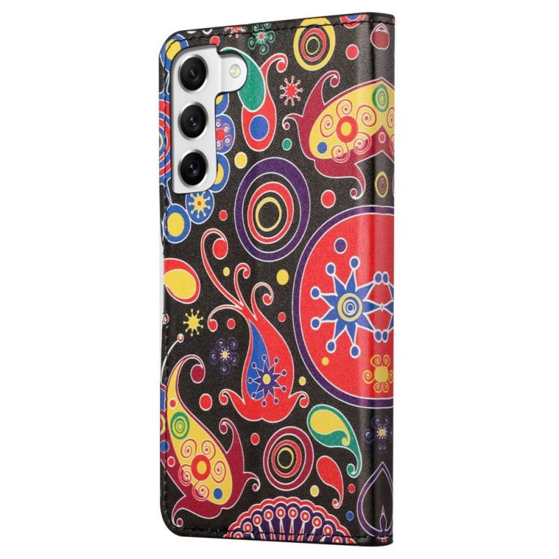 Capa De Couro Para Samsung Galaxy S23 Plus 5G Paisley