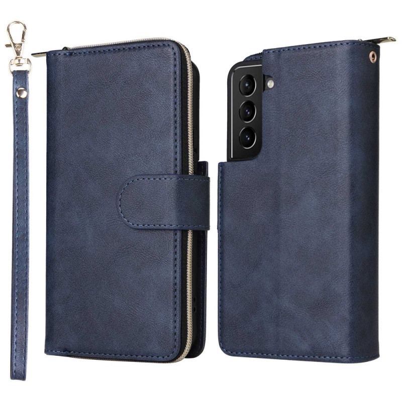 Capa Em Pele Para Samsung Galaxy S23 Plus 5G Com Bolsa De Zíper