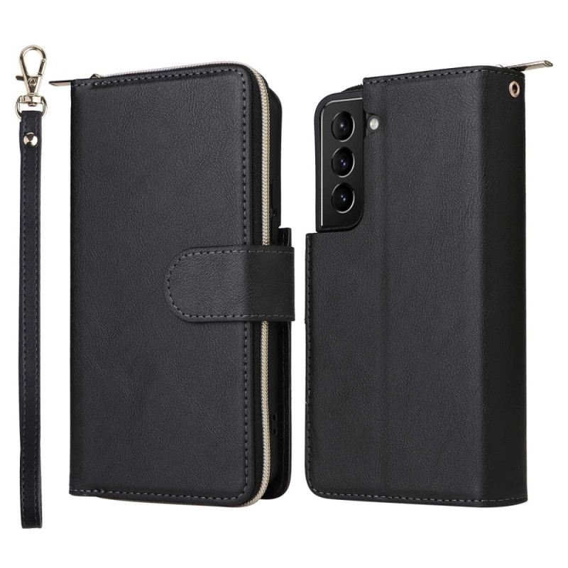 Capa Em Pele Para Samsung Galaxy S23 Plus 5G Com Bolsa De Zíper