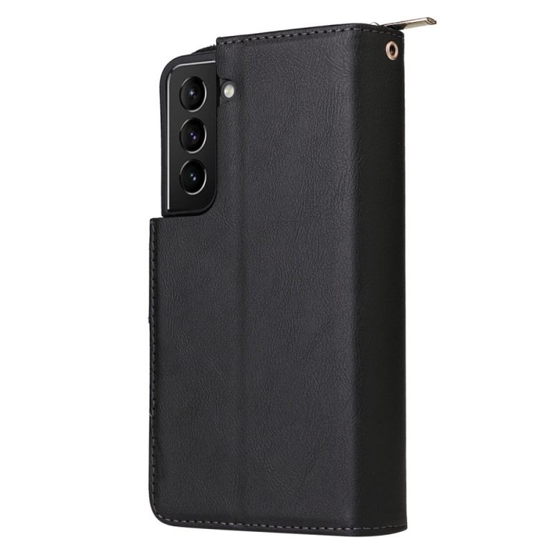 Capa Em Pele Para Samsung Galaxy S23 Plus 5G Com Bolsa De Zíper