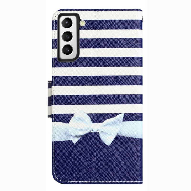 Capa Flip Para Samsung Galaxy S23 Plus 5G De Cordão Cinta Marinha