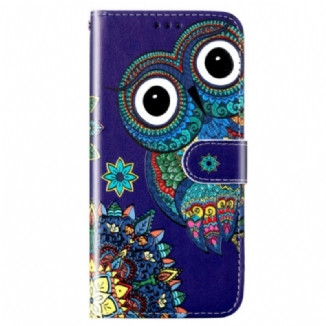 Capa Flip Para Samsung Galaxy S23 Plus 5G De Cordão Coruja Tanga