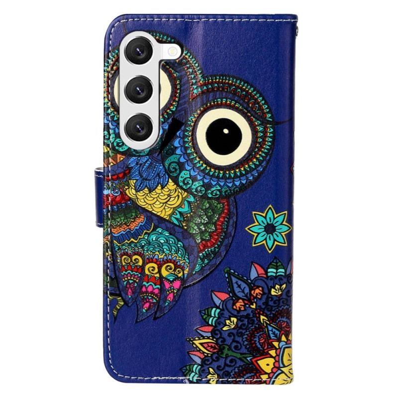 Capa Flip Para Samsung Galaxy S23 Plus 5G De Cordão Coruja Tanga