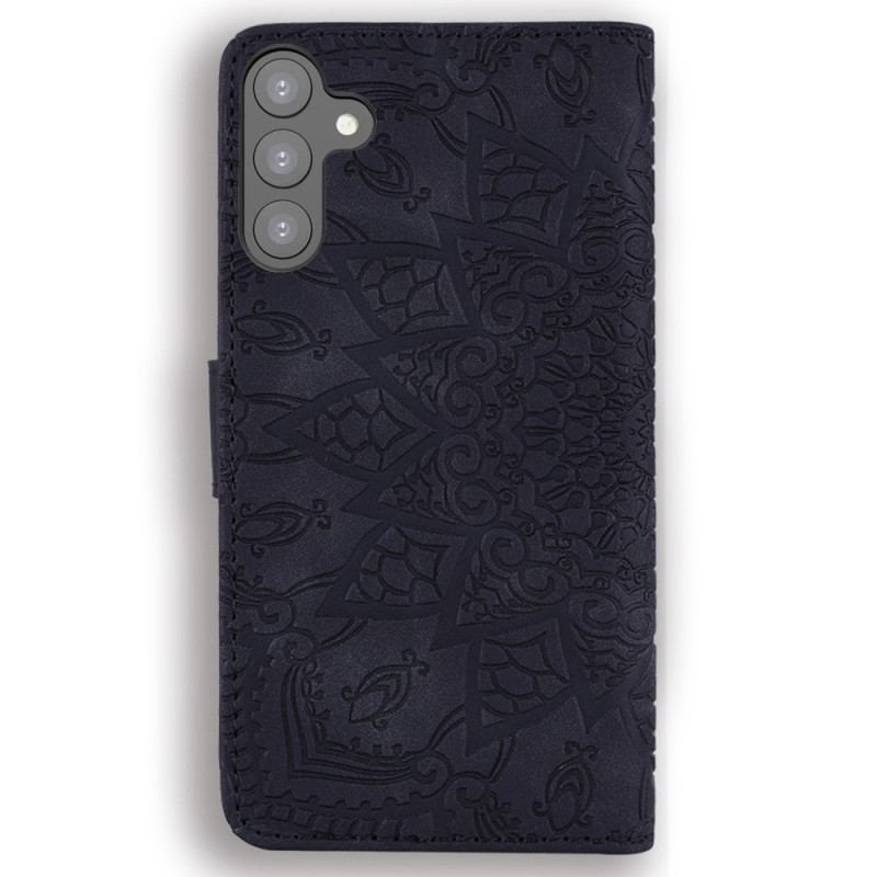 Capa Flip Para Samsung Galaxy S23 Plus 5G De Cordão Mandala Elegante Com Tiras