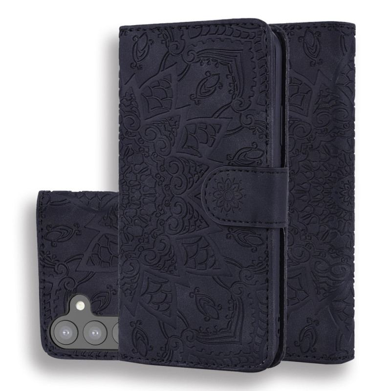 Capa Flip Para Samsung Galaxy S23 Plus 5G De Cordão Mandala Elegante Com Tiras