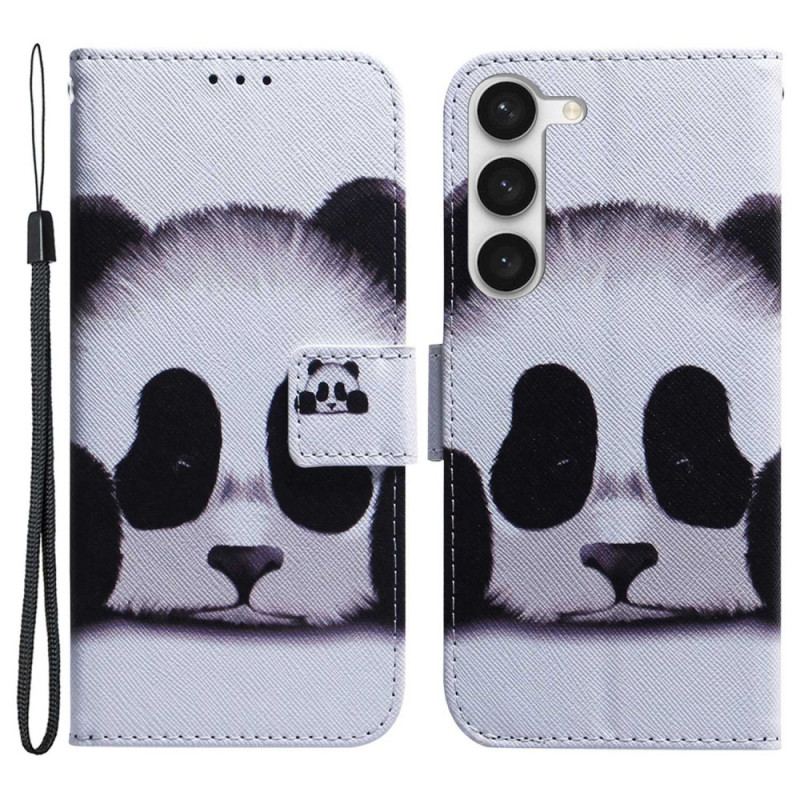 Capa Flip Para Samsung Galaxy S23 Plus 5G De Cordão Meu Panda Lanyard