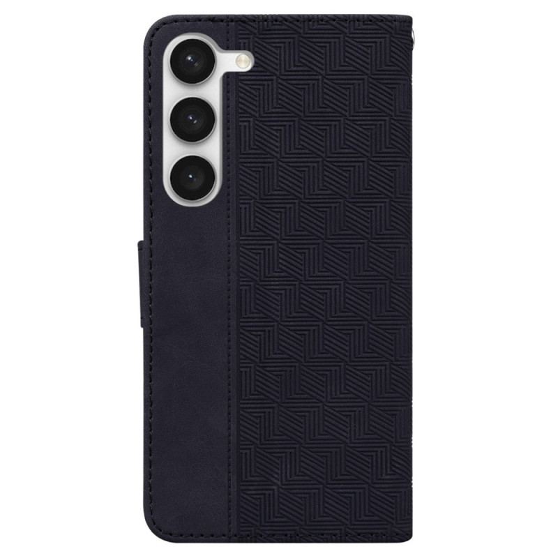 Capa Flip Para Samsung Galaxy S23 Plus 5G De Cordão Padrão De Tiras