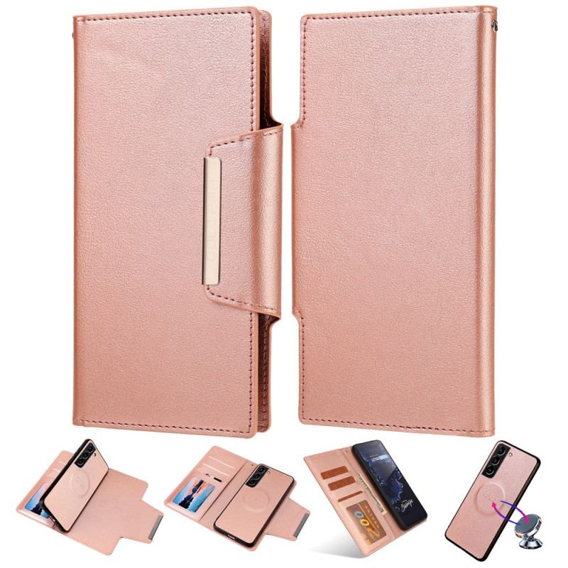 Capa Capa Flip Para Samsung Galaxy S23 Plus 5G Fecho De Prata Destacável