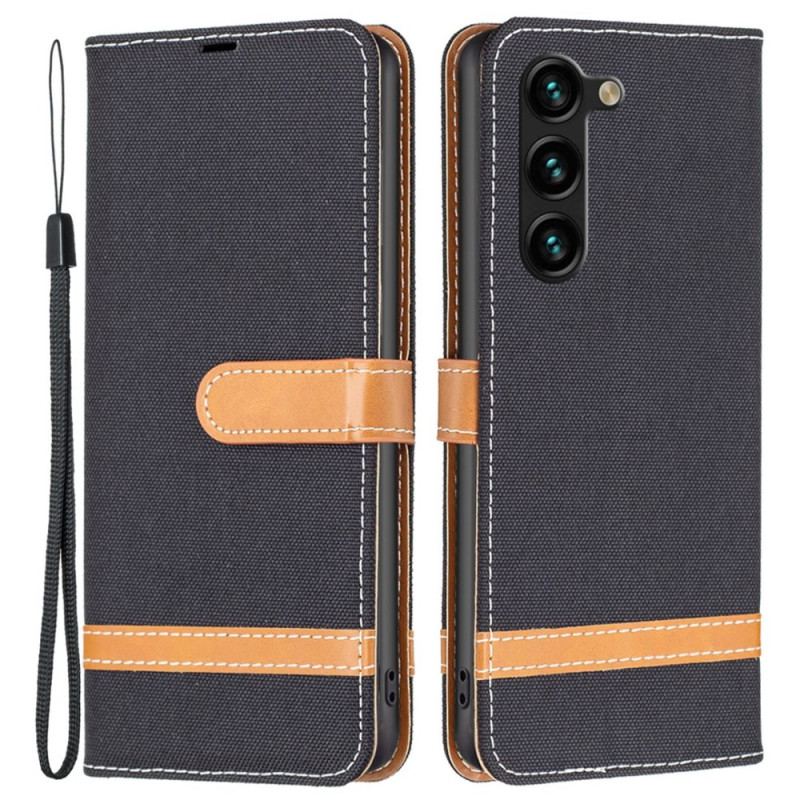 Capa Flip Para Samsung Galaxy S23 Plus 5G Pano E Cordão