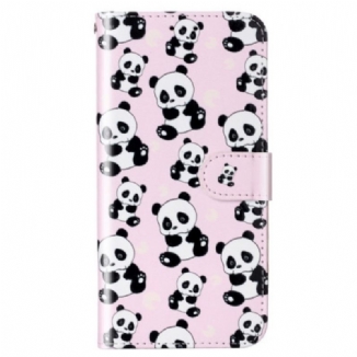 Capa Folio Para Samsung Galaxy S23 Plus 5G De Cordão Pandas Strappy