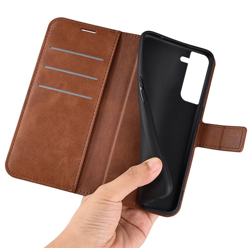 Capa Folio Para Samsung Galaxy S23 Plus 5G Estilo Cor De Couro