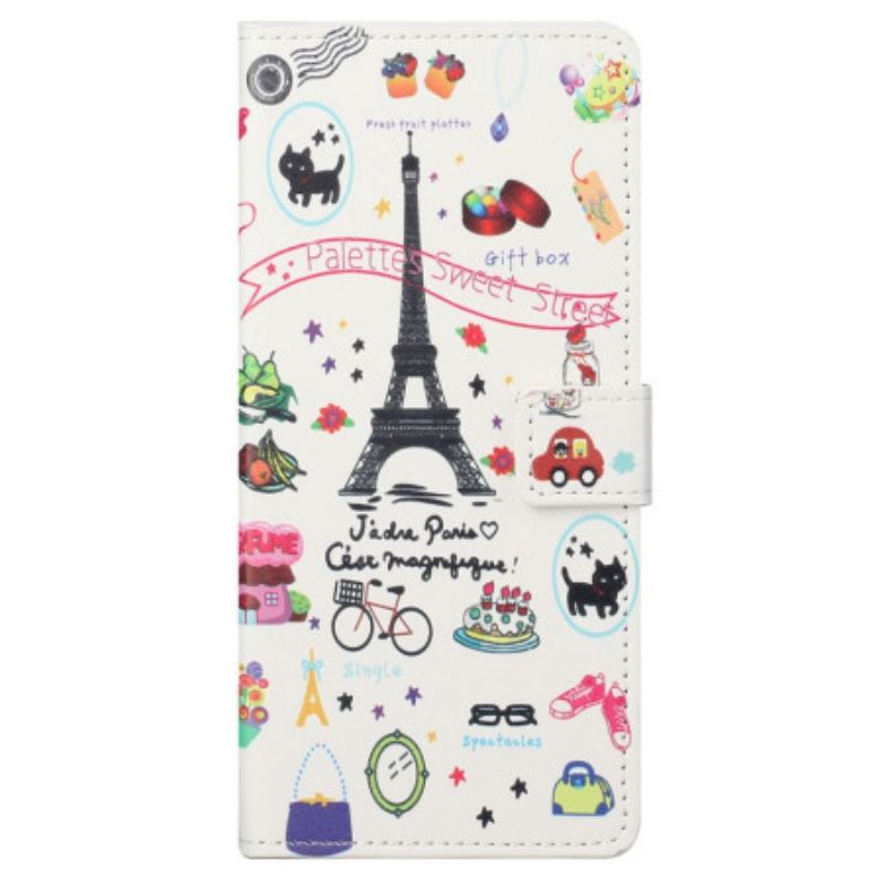 Capa Folio Para Samsung Galaxy S23 Plus 5G Eu Amo Paris