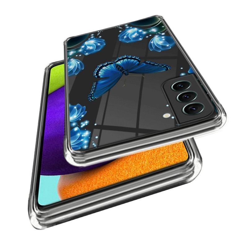 Capa Para Samsung Galaxy S23 Plus 5G Borboletas Azuis