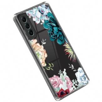 Capa Para Samsung Galaxy S23 Plus 5G Buquê De Flores Sem Costura