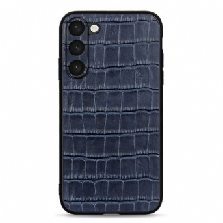 Capa Para Samsung Galaxy S23 Plus 5G Couro Genuíno Estilo Crocodilo