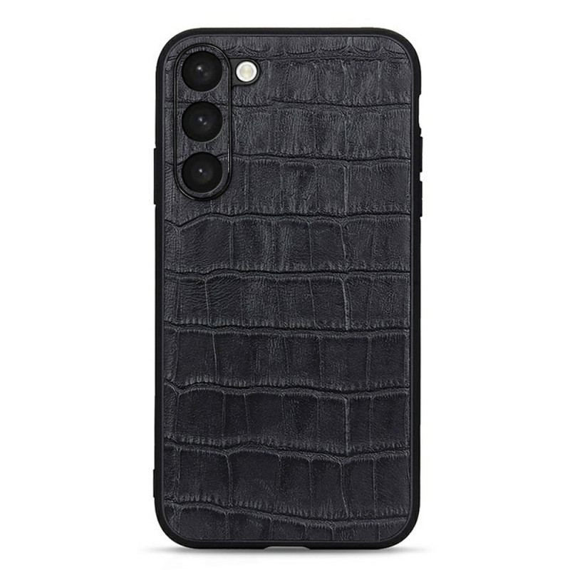 Capa Para Samsung Galaxy S23 Plus 5G Couro Genuíno Estilo Crocodilo