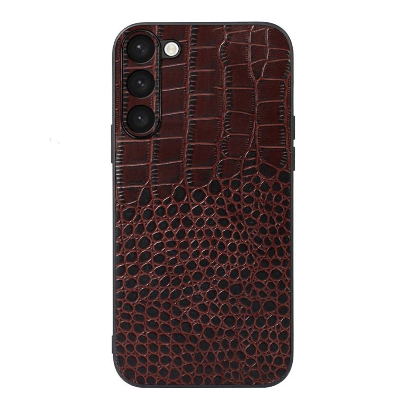 Capa Para Samsung Galaxy S23 Plus 5G Couro Genuíno Estilo Crocodilo