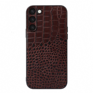 Capa Para Samsung Galaxy S23 Plus 5G Couro Genuíno Estilo Crocodilo