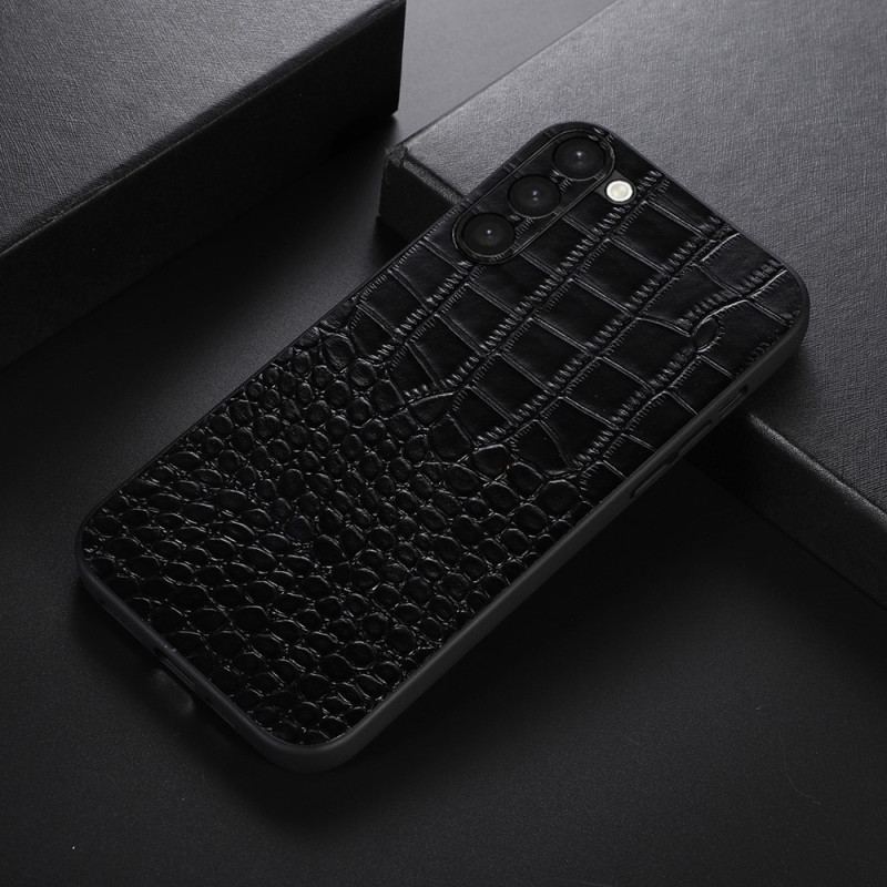 Capa Para Samsung Galaxy S23 Plus 5G Couro Genuíno Estilo Crocodilo